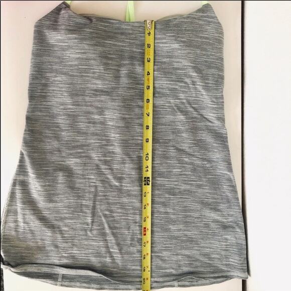 LULULEMON Cross Strappy Open Back Grey Green Neon Sports Bra Tank Top Shirt 10 - Picture 7 of 8